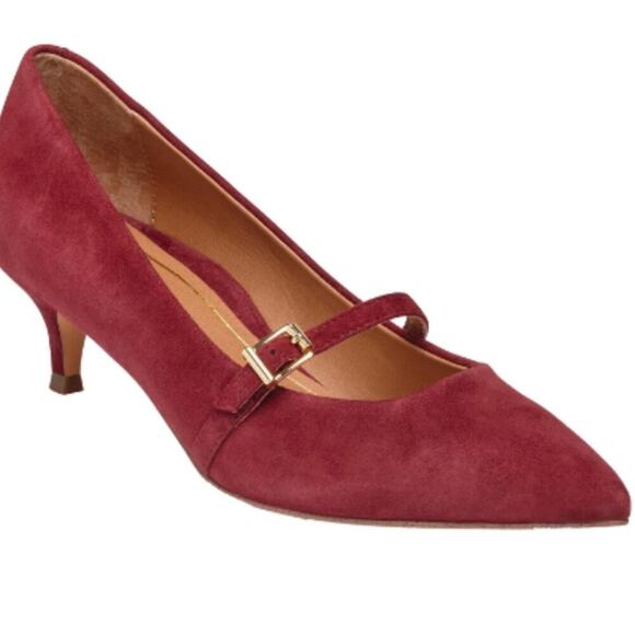 Vionic Women's Minnie Wine Kitten Heel Suede Shoes Sz 6 EU 37 - Picture 1 of 8